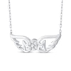 Thumbnail Image 2 of Multi-Diamond &quot;Mom&quot; with Wings Necklace 1/10 ct tw Sterling Silver 18&quot;