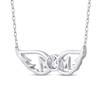 Thumbnail Image 3 of Multi-Diamond &quot;Mom&quot; with Wings Necklace 1/10 ct tw Sterling Silver 18&quot;