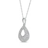 Thumbnail Image 2 of Diamond Cobblestone Teardrop Necklace 3/8 ct tw 10K White Gold 18&quot;