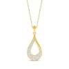 Thumbnail Image 1 of Diamond Cobblestone Twist Teardrop Necklace 1/3 ct tw 10K Yellow Gold 18&quot;