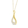 Thumbnail Image 2 of Diamond Cobblestone Twist Teardrop Necklace 1/3 ct tw 10K Yellow Gold 18&quot;