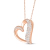 Thumbnail Image 2 of Diamond Cobblestone Tilted Heart Necklace 1/3 ct tw 10K Rose Gold 18"
