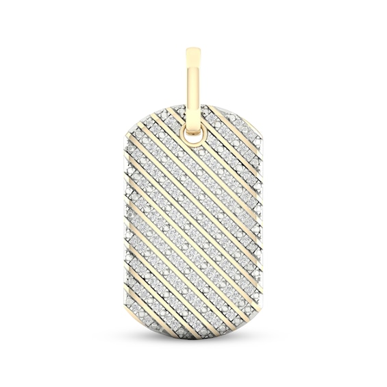Diamond Dog Tag Charm 1/2 ct tw 10K Yellow Gold