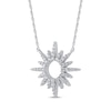 Thumbnail Image 2 of Diamond Sunburst Necklace 1/3 ct tw 10K White Gold 18"