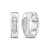 Thumbnail Image 1 of Men's Diamond Three-Stone Huggie Hoop Earrings 3/8 ct tw Sterling Silver