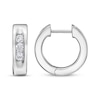 Thumbnail Image 2 of Men's Diamond Three-Stone Huggie Hoop Earrings 3/8 ct tw Sterling Silver