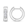 Thumbnail Image 3 of Men's Diamond Three-Stone Huggie Hoop Earrings 3/8 ct tw Sterling Silver