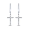 Thumbnail Image 2 of Men's Diamond Cross Dangle Earrings 1/4 ct tw Sterling Silver
