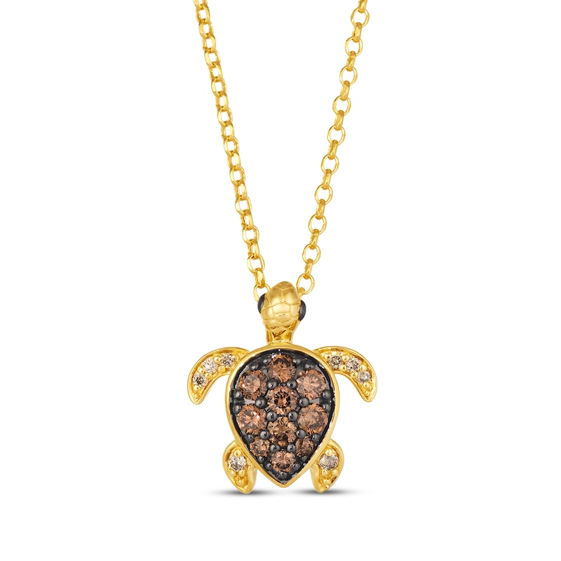 Main Image 1 of Le Vian Garden Party Diamond Turtle Necklace 5/8 ct tw 14K Honey Gold 19&quot;