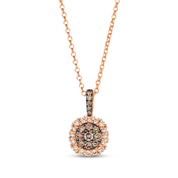 Le Vian Diamond Circle Necklace 7/8 ct tw 14K Strawberry Gold 19"