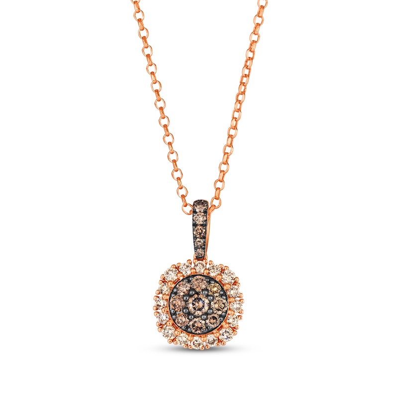 Main Image 1 of Le Vian Diamond Circle Necklace 7/8 ct tw 14K Strawberry Gold 19&quot;