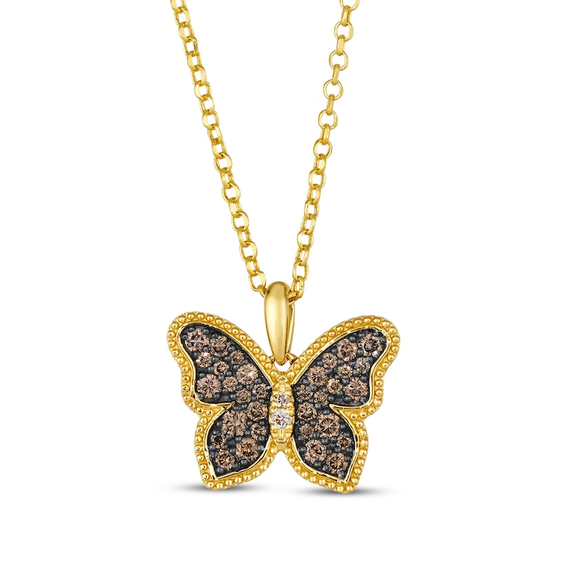 Main Image 1 of Le Vian Garden Party Diamond Butterfly Necklace 1/2 ct tw 14K Honey Gold 19&quot;