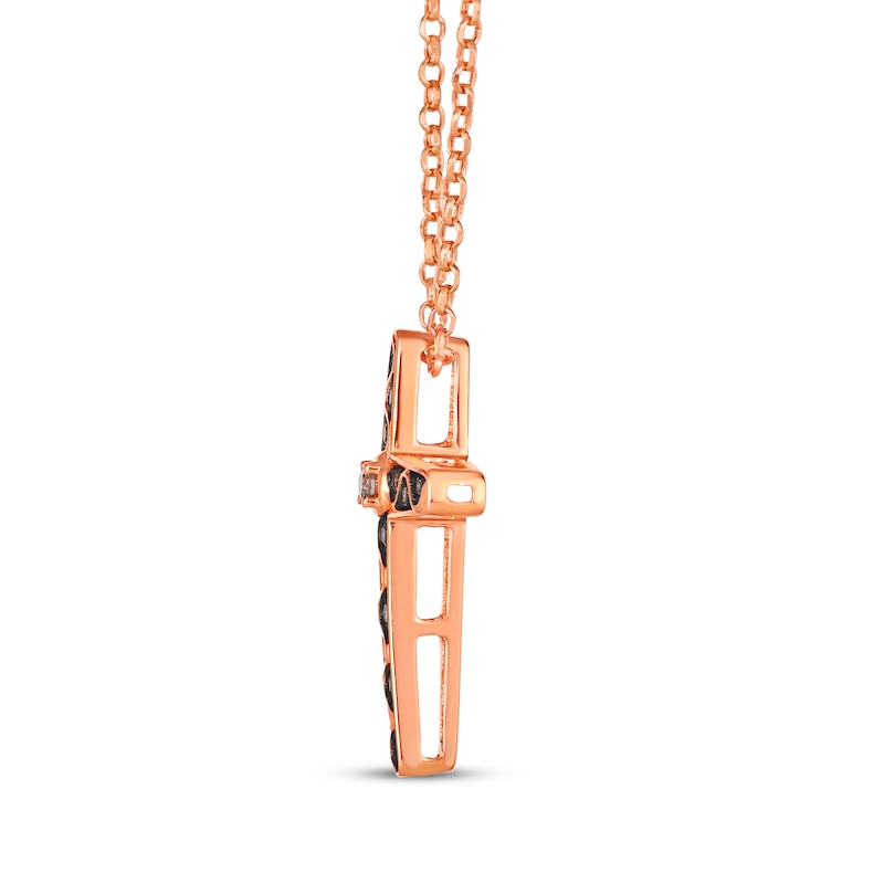 Main Image 2 of Le Vian Diamond Cross Necklace 1/5 ct tw 14K Strawberry Gold 19&quot;