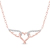 Thumbnail Image 1 of Diamond Heart with Wings Necklace 1/10 ct tw 10K Rose Gold 18&quot;
