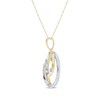 Thumbnail Image 2 of Diamond Accent Swirl Circle Necklace 10K Two-Tone Gold 18&quot;