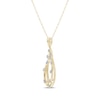 Thumbnail Image 2 of Diamond Station Teardrop Necklace 1/20 ct tw 10K Yellow Gold 18"