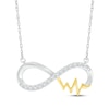 Thumbnail Image 1 of Diamond Infinity with Heartbeat Necklace 1/6 ct tw Sterling Silver & 10K Yellow Gold 18&quot;