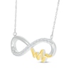 Thumbnail Image 2 of Diamond Infinity with Heartbeat Necklace 1/6 ct tw Sterling Silver & 10K Yellow Gold 18&quot;