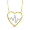 Thumbnail Image 1 of Diamond Heart Outline with Heartbeat Necklace 1/15 ct tw 10K Two-Tone Gold 18&quot;