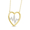 Thumbnail Image 2 of Diamond Heart Outline with Heartbeat Necklace 1/15 ct tw 10K Two-Tone Gold 18&quot;
