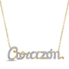 Thumbnail Image 0 of Diamond "Corazón" Cursive Necklace 1/5 ct tw 10K Yellow Gold 18"