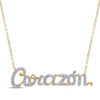 Thumbnail Image 1 of Diamond &quot;Corazón&quot; Cursive Necklace 1/5 ct tw 10K Yellow Gold 18&quot;