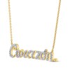 Thumbnail Image 1 of Diamond "Corazón" Cursive Necklace 1/5 ct tw 10K Yellow Gold 18"