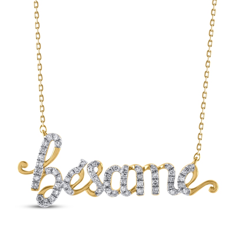 Diamond "Bésame" Necklace 1/5 ct tw 10K Yellow Gold 18"