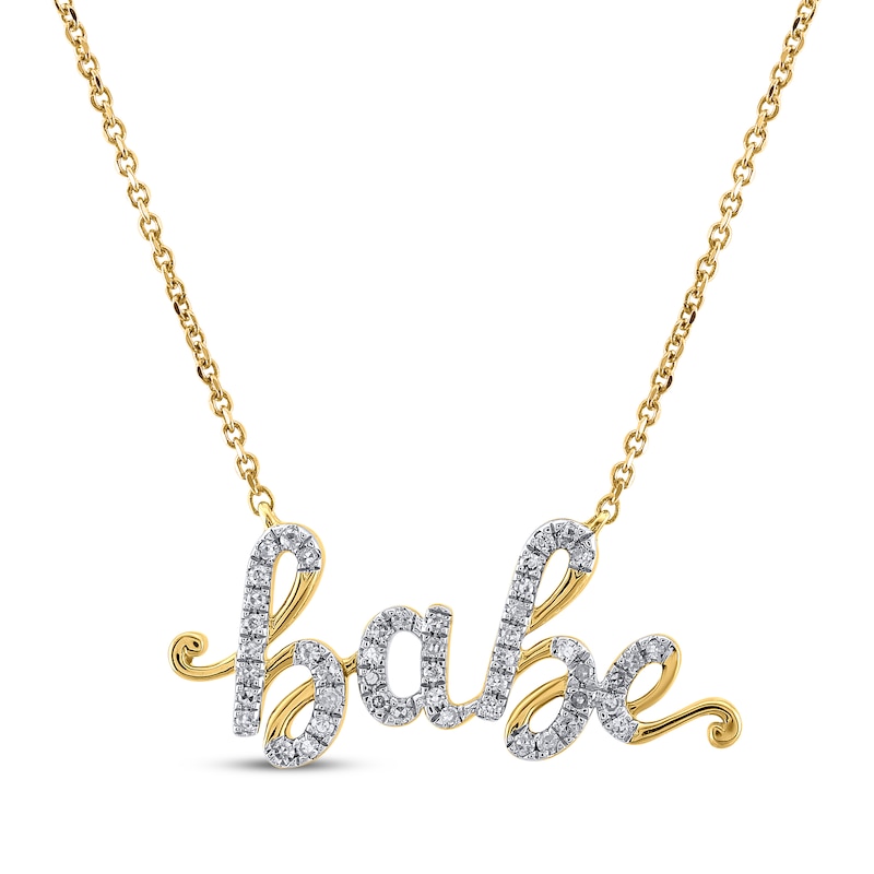 Main Image 1 of Diamond &quot;Babe&quot; Necklace 1/6 ct tw 10K Yellow Gold 18&quot;