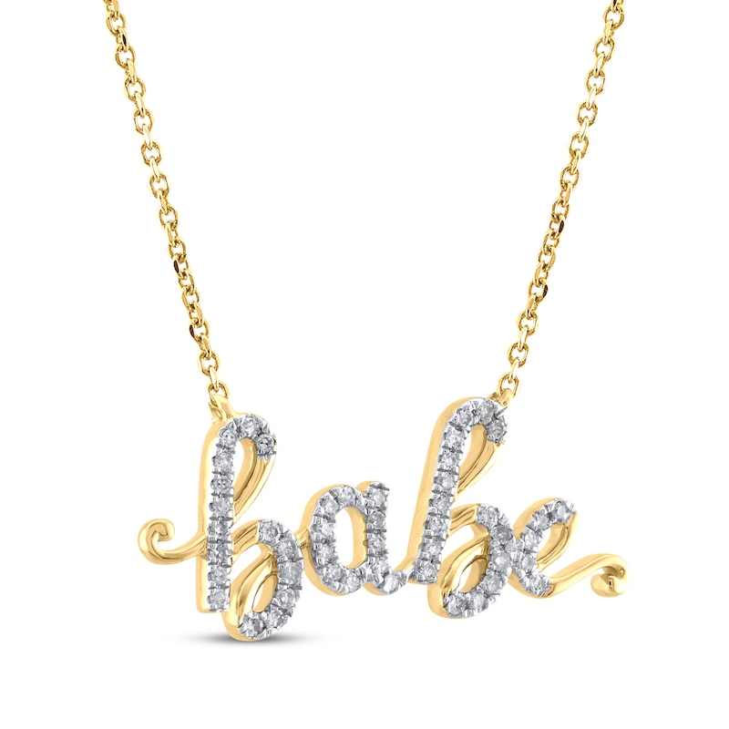 Main Image 2 of Diamond &quot;Babe&quot; Necklace 1/6 ct tw 10K Yellow Gold 18&quot;