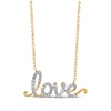 Thumbnail Image 0 of Diamond "Love" Necklace 1/8 ct tw 10K Yellow Gold 18"