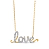 Thumbnail Image 1 of Diamond &quot;Love&quot; Necklace 1/8 ct tw 10K Yellow Gold 18&quot;