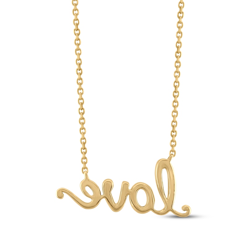Main Image 3 of Diamond &quot;Love&quot; Necklace 1/8 ct tw 10K Yellow Gold 18&quot;