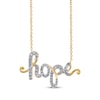 Thumbnail Image 0 of Diamond "Hope" Cursive Necklace 1/6 ct tw 10K Yellow Gold 18"