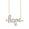 Thumbnail Image 1 of Diamond &quot;Hope&quot; Cursive Necklace 1/6 ct tw 10K Yellow Gold 18&quot;