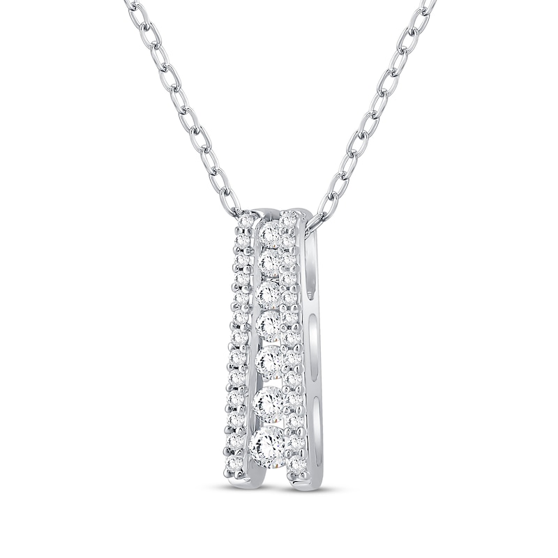 Main Image 2 of Diamond Ladder Necklace 1/4 ct tw 10K White Gold 18&quot;