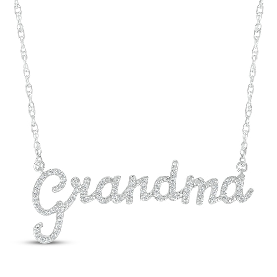 Diamond "Grandma" Necklace 1/6 ct tw Sterling Silver 18"