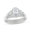 Thumbnail Image 1 of THE LEO Prisma Diamond Oval-Cut Three-Stone Bridal Set 1 ct tw 14K White Gold