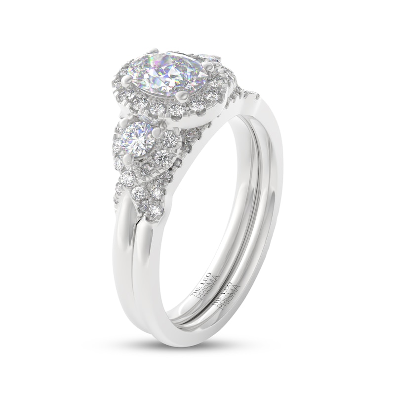 Main Image 2 of THE LEO Prisma Diamond Oval-Cut Three-Stone Bridal Set 1 ct tw 14K White Gold