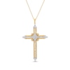 Thumbnail Image 0 of Diamond Star Cross Necklace 1 ct tw 10K Yellow Gold 18"