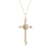 Thumbnail Image 1 of Diamond Star Cross Necklace 1 ct tw 10K Yellow Gold 18"