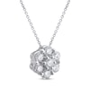 Thumbnail Image 1 of Multi-Diamond Flower Necklace 1 ct tw 10K White Gold 18"