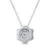 Thumbnail Image 2 of Multi-Diamond Flower Necklace 1 ct tw 10K White Gold 18"