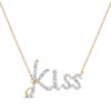 Thumbnail Image 0 of Diamond "Kiss" Necklace 1/6 ct tw 10K Yellow Gold 18"