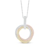 Thumbnail Image 1 of Diamond Linked Circles Necklace 1/3 ct tw 10K Tri-Tone Gold 18&quot;