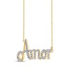 Thumbnail Image 2 of Diamond "Amor" Cursive Necklace 1/5 ct tw 10K Yellow Gold 18"