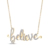 Thumbnail Image 2 of Diamond "Believe" Cursive Necklace 1/4 ct tw 10K Yellow Gold 18"