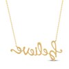 Thumbnail Image 3 of Diamond "Believe" Cursive Necklace 1/4 ct tw 10K Yellow Gold 18"