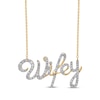 Thumbnail Image 1 of Diamond "Wifey" Necklace 1/4 ct tw 10K Yellow Gold 18"