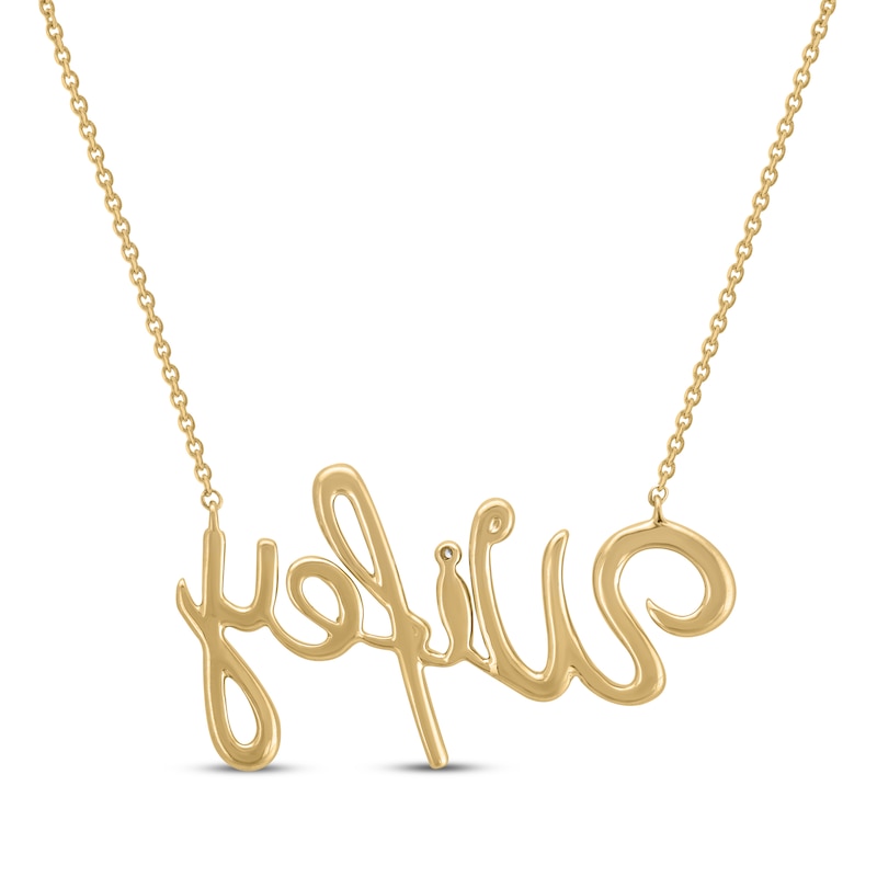 Main Image 3 of Diamond "Wifey" Necklace 1/4 ct tw 10K Yellow Gold 18"